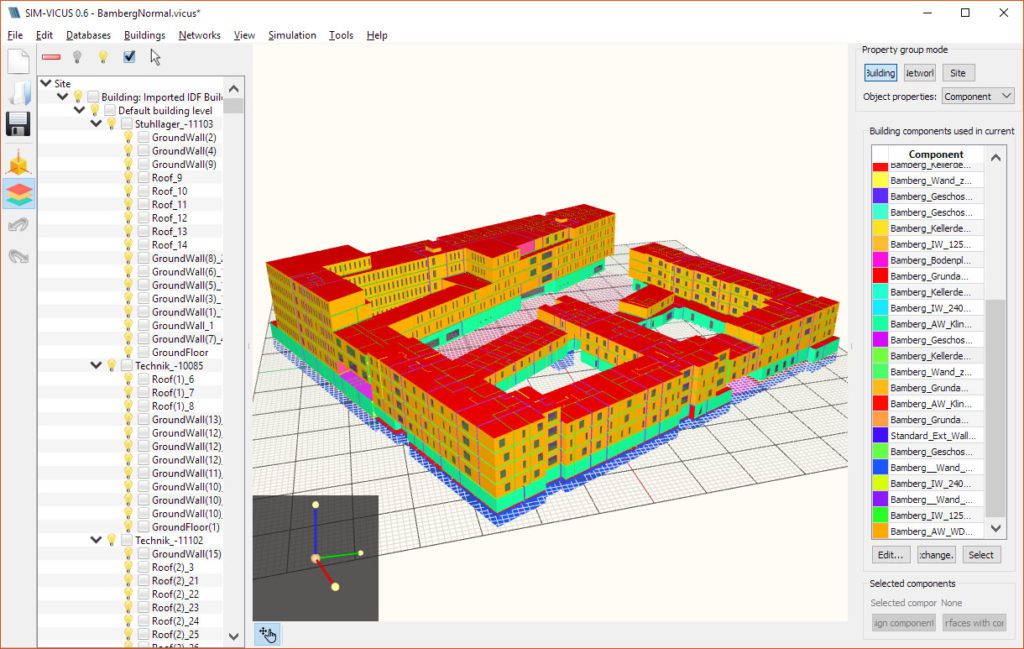 SIM-VICUS Building Simulation 3D GUI bright mode